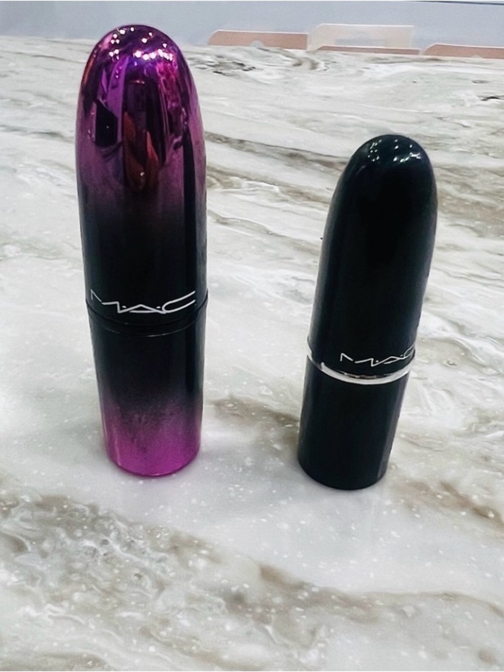 MAC Cosmetics Lipstick Duo - Black & Metallic Purple Ombre